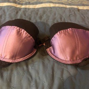 Purple and Black Women's Bra